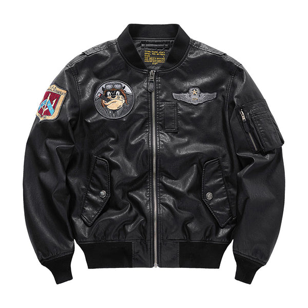 （Biker）レザーMA-1フライトジャケット – Karakubuy