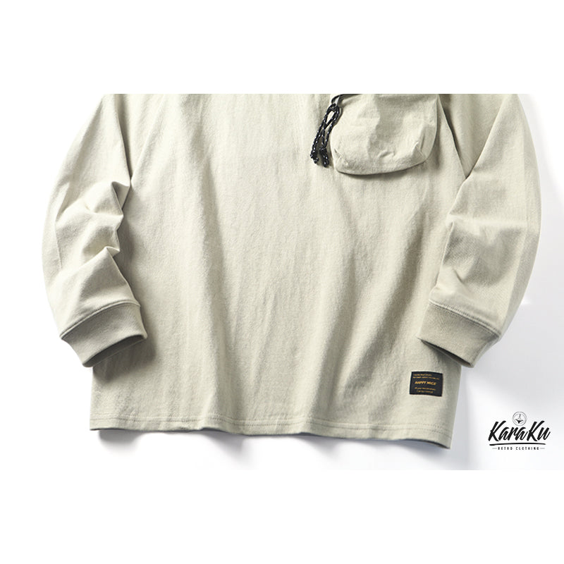 ヘビーウェイト　立体ポケットロングTシャツ