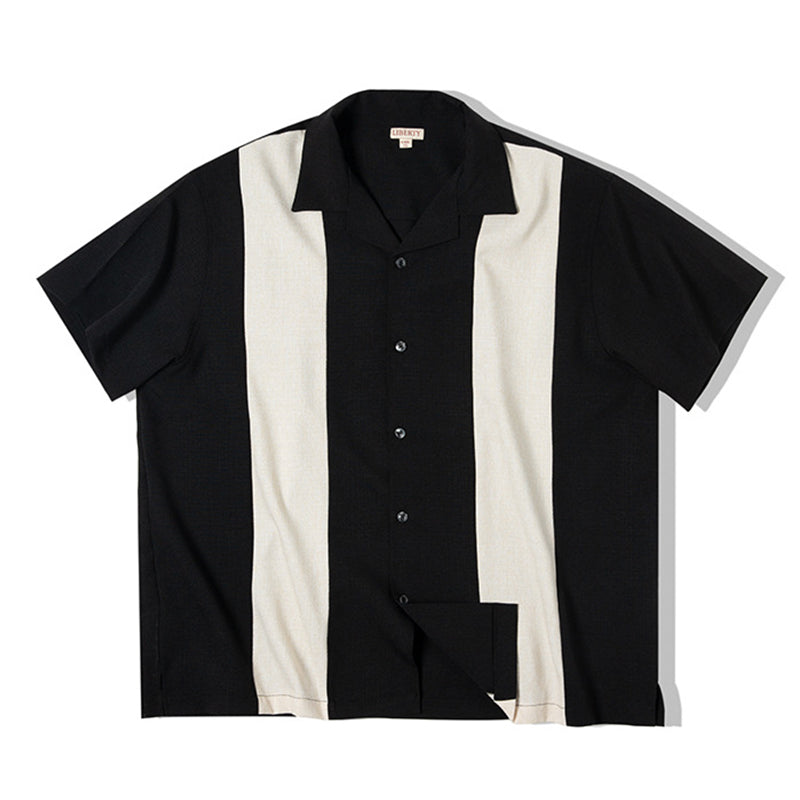 異素材コンビ キューバカラー半袖シャツ – Karakubuy
