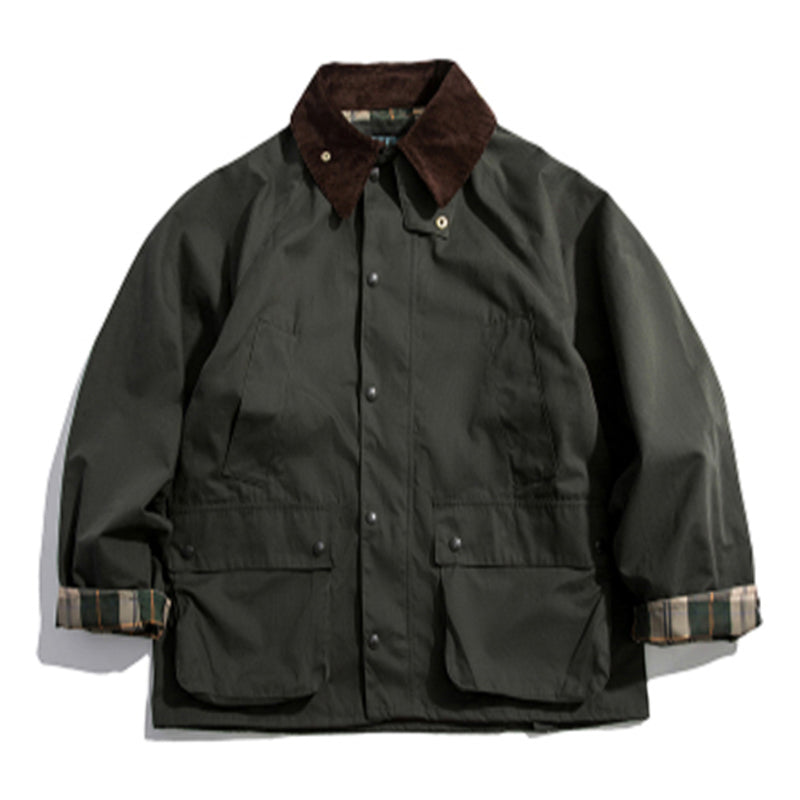 ハンティング ワークジャケット 襟コーデュロイ ブラウンXL - 通販